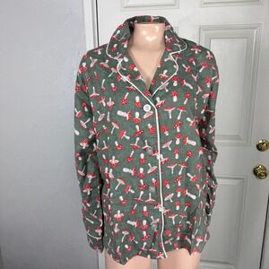 NEw PJ Salvage Women's Sleep Shirt Medium Mushroom Cotton Pajama Amanita U23
